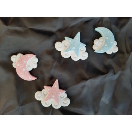 magnete stella luna rosa celeste
