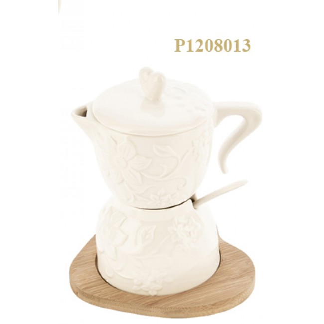 Bomboniera zuccheriera e lattiera a forma di moka Bomboniera zuccheriera e lattiera a forma di moka