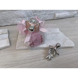 Bomboniera ciucciotto rosa con strass