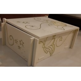 scatola cofanetto in legno pirografato piccola