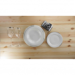 servizio piatti 38 pz bianco soney con platino