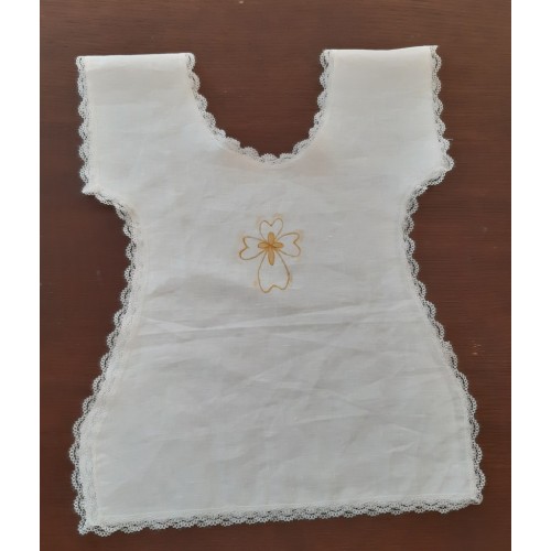 veste battesimo in lino con croce diinta veste battesimo in lino con croce diinta