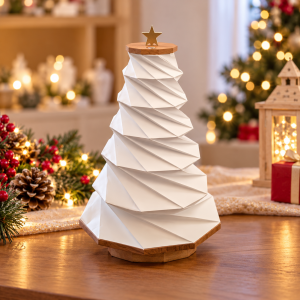 Lampada albero di natale in legno e carta
