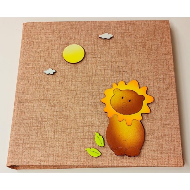 album grande con leoncino in legno