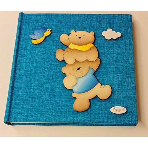 album azzurro con orsetti in legno album azzurro con orsetti in legno
