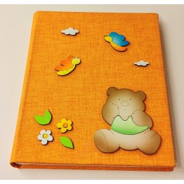 album con orsetto allegro in legno