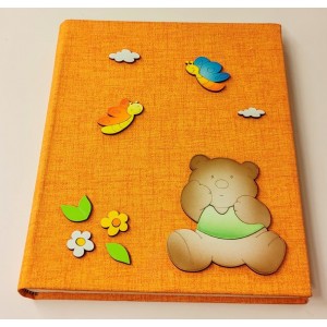 album con orsetto allegro in legno