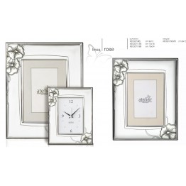portafoto in argento fiore bianco