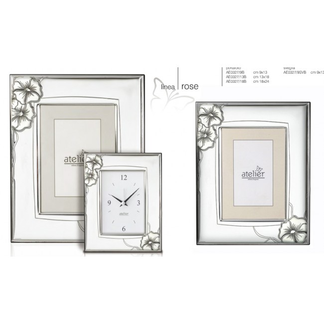 Portafoto in argento fiore bianco Portafoto in argento fiore bianco