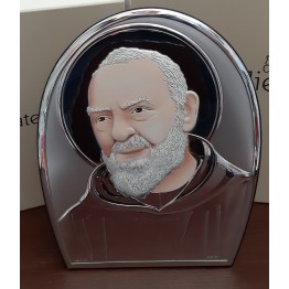 quadro padre pio in argento atelier 