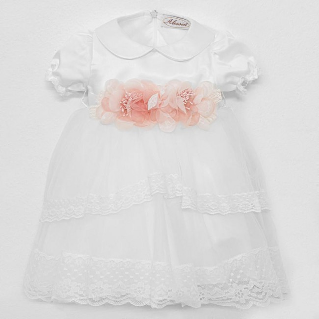 Abito per bimba alessia con fiori rosa