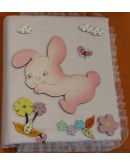 album in tessuto e legno rosa