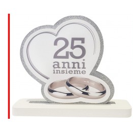 cuore con fedi polistirolo anniversario