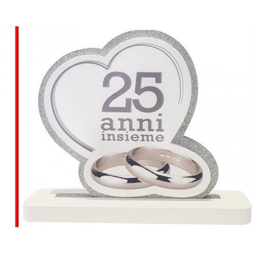 cuore con fedi polistirolo anniversario