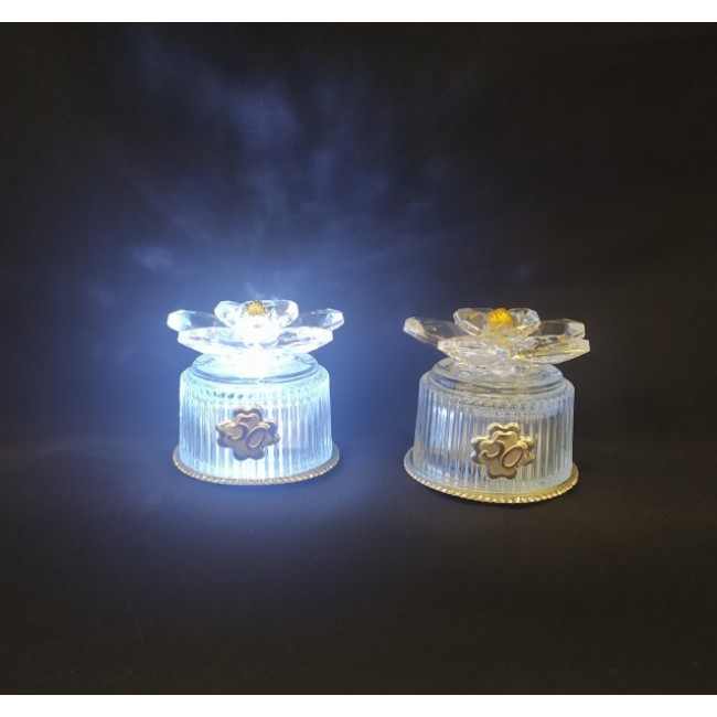 Bomboniera fiore cristallo su base led anniversario