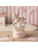 cavallo a dondolo rosa con led carillon