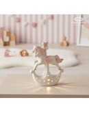 cavallo a dondolo rosa con led carillon