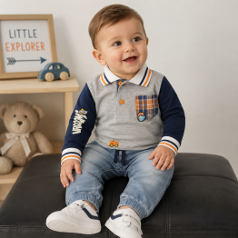 Completo bimbo casual  9-12 mesi