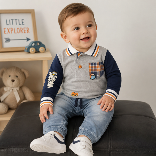 Completo bimbo casual 9-12 mesi Completo bimbo casual 9-12 mesi