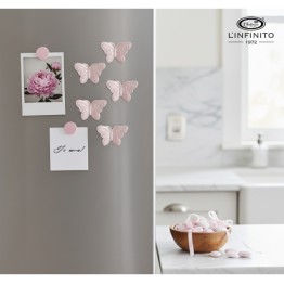 magnete farfalla rosa grande 