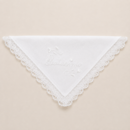 Fazzoletto Battesimo in cotone ricamato