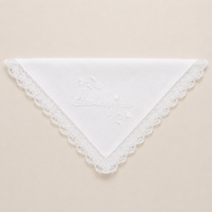 Fazzoletto Battesimo in cotone ricamato