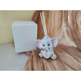 Bomboniera profumatore elefante rosa celeste