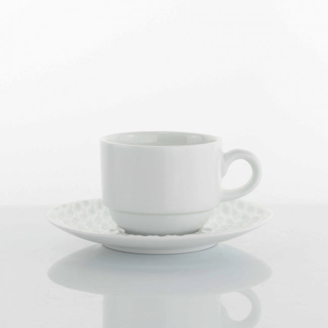 Set caffe bianco in rilievo