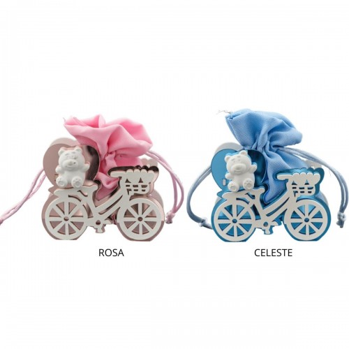 portaconfetti bici rosa celeste portaconfetti bici rosa celeste
