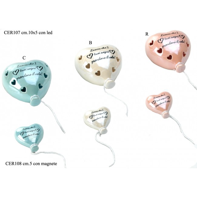 Bomboniera magnete cuore palloncino 