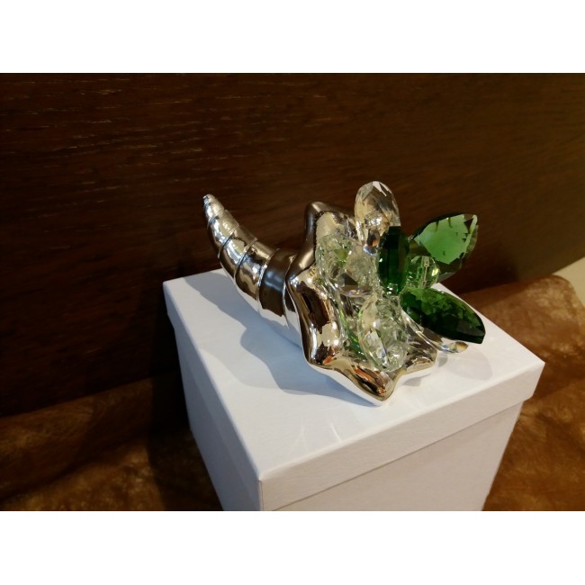 Bomboniera cornucopia con cristalli verde debora carlucci in offerta
