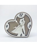 orologio cuore in legno con sposi calciatore