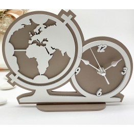 Bomboniera orologio legno mappamondo cuore albero
