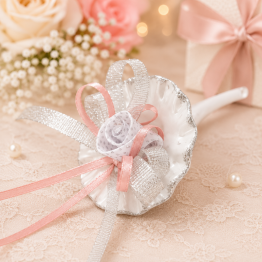 Bomboniera cornucopia glitter argento
