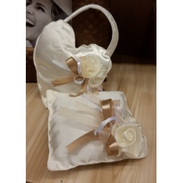cuore cuscino porta confetti in raso
