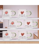 set 6 tazzine vetro amici di cuore matto