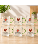 Amici di Cuore Matto Bomboniera set 6 tazzine vetro Amici di Cuore Matto Bomboniera set 6 tazzine vetro