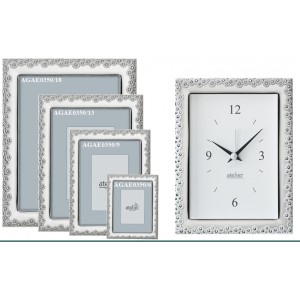 portafoto orologio daisy in argento