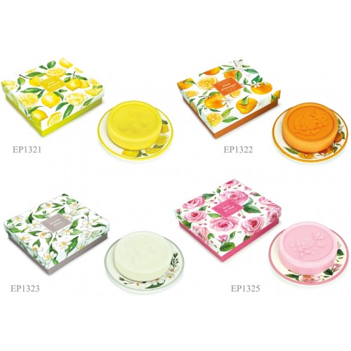 sapone profumato su piattino decorato sapone profumato su piattino decorato