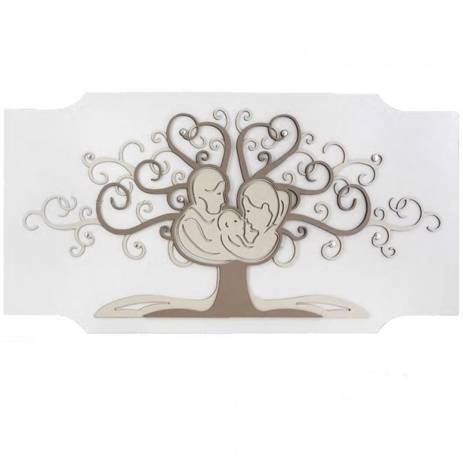 Quadro moderno albero sacra famiglia stilizzata