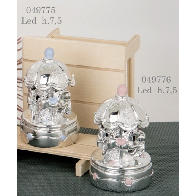 Bomboniera giostrina argento con led