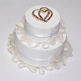 Torta portaconfetti con cuori per bomboniera o segnaposto