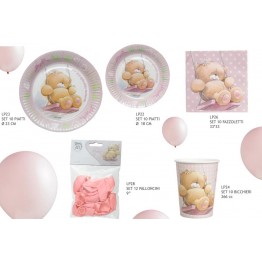 piatti 23 cm orsetto rosa celeste