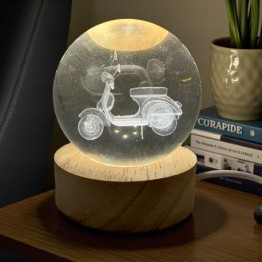 globo lampada led usb con vespa