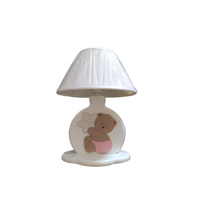 Lampada abat-jour orsetto in legno per cameretta