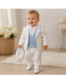 Gai Mattiolo abito con gilet a righe