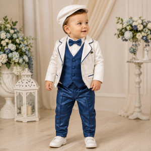 Abito bimbo bianco e blu