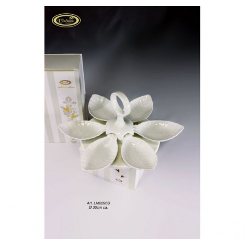 antipastiera grande con piattini foglia antipastiera grande con piattini foglia