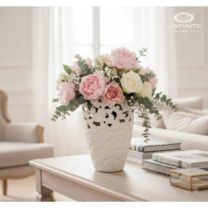 vaso portafiori ovale piccolo cuori l'infinito