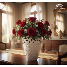 vaso portafiori ovale cuori l'infinito